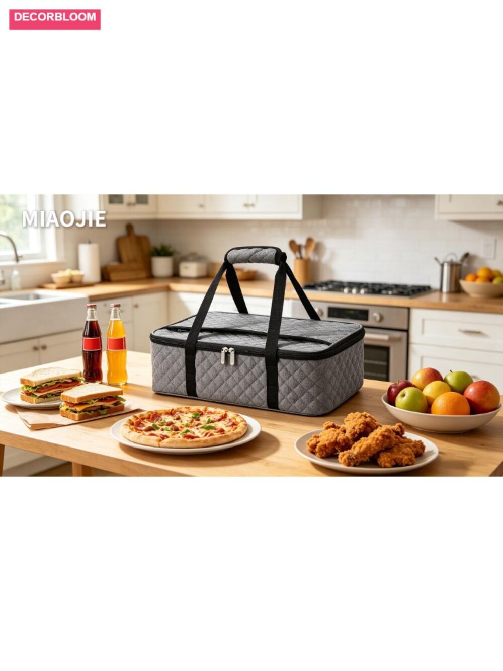 Insulated Casserole Carrier 9x13 Dish Double Decker Food Tote - Picture 6 of 6